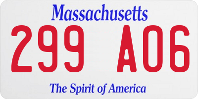 MA license plate 299AO6