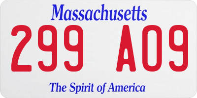 MA license plate 299AO9