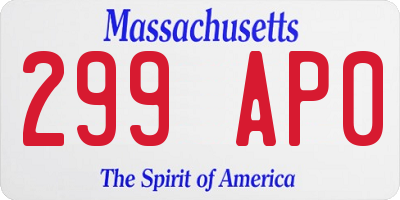 MA license plate 299AP0