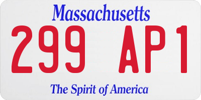 MA license plate 299AP1