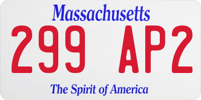MA license plate 299AP2