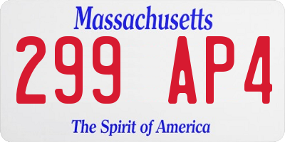 MA license plate 299AP4