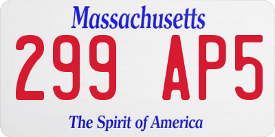 MA license plate 299AP5