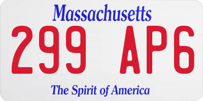 MA license plate 299AP6