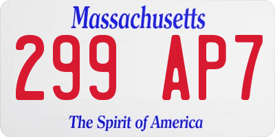 MA license plate 299AP7