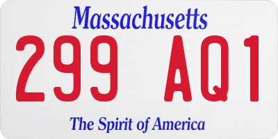 MA license plate 299AQ1