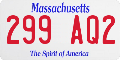 MA license plate 299AQ2