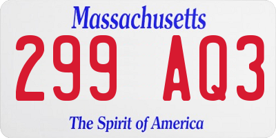 MA license plate 299AQ3