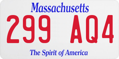 MA license plate 299AQ4