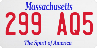 MA license plate 299AQ5