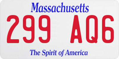 MA license plate 299AQ6