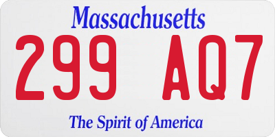 MA license plate 299AQ7