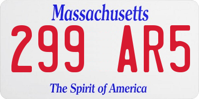 MA license plate 299AR5