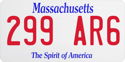 MA license plate 299AR6