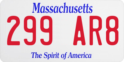 MA license plate 299AR8