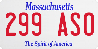 MA license plate 299AS0