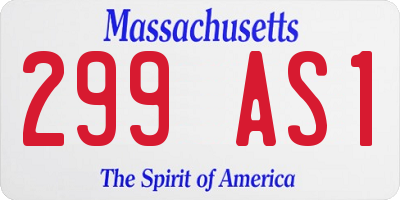 MA license plate 299AS1