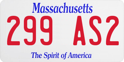 MA license plate 299AS2