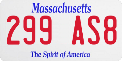 MA license plate 299AS8