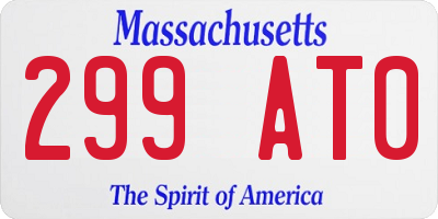 MA license plate 299AT0