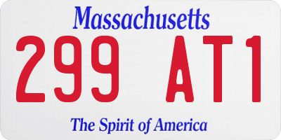 MA license plate 299AT1