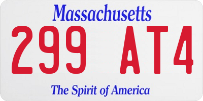 MA license plate 299AT4