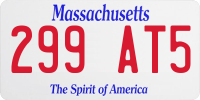 MA license plate 299AT5
