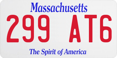 MA license plate 299AT6
