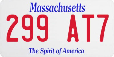 MA license plate 299AT7