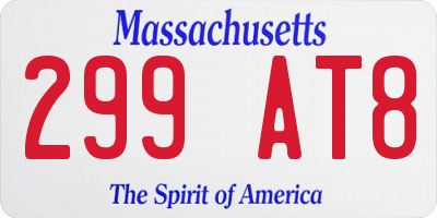 MA license plate 299AT8