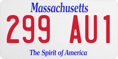 MA license plate 299AU1