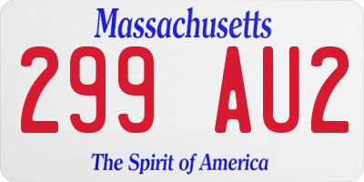 MA license plate 299AU2