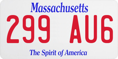 MA license plate 299AU6