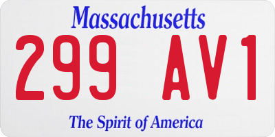 MA license plate 299AV1