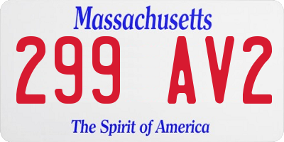 MA license plate 299AV2