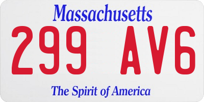 MA license plate 299AV6