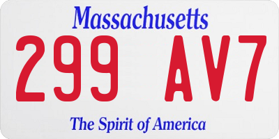 MA license plate 299AV7