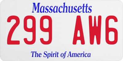 MA license plate 299AW6