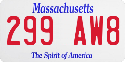 MA license plate 299AW8