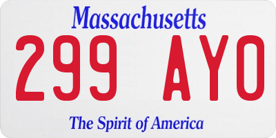MA license plate 299AY0