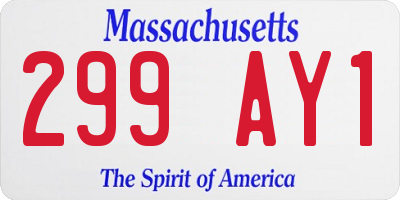 MA license plate 299AY1