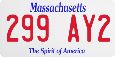 MA license plate 299AY2