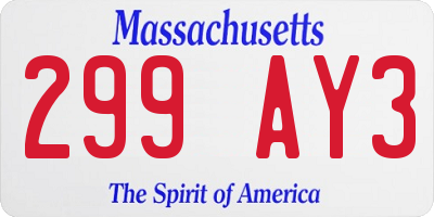 MA license plate 299AY3