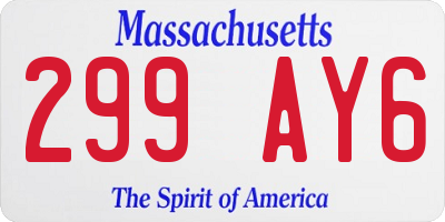 MA license plate 299AY6