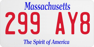 MA license plate 299AY8