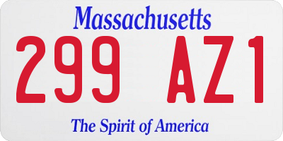 MA license plate 299AZ1