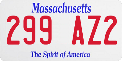 MA license plate 299AZ2
