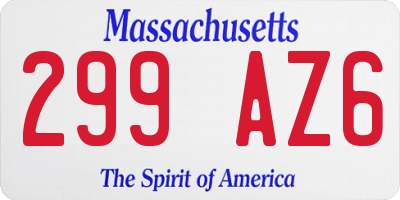 MA license plate 299AZ6