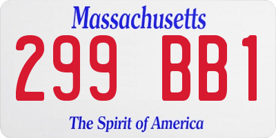 MA license plate 299BB1