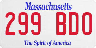 MA license plate 299BD0